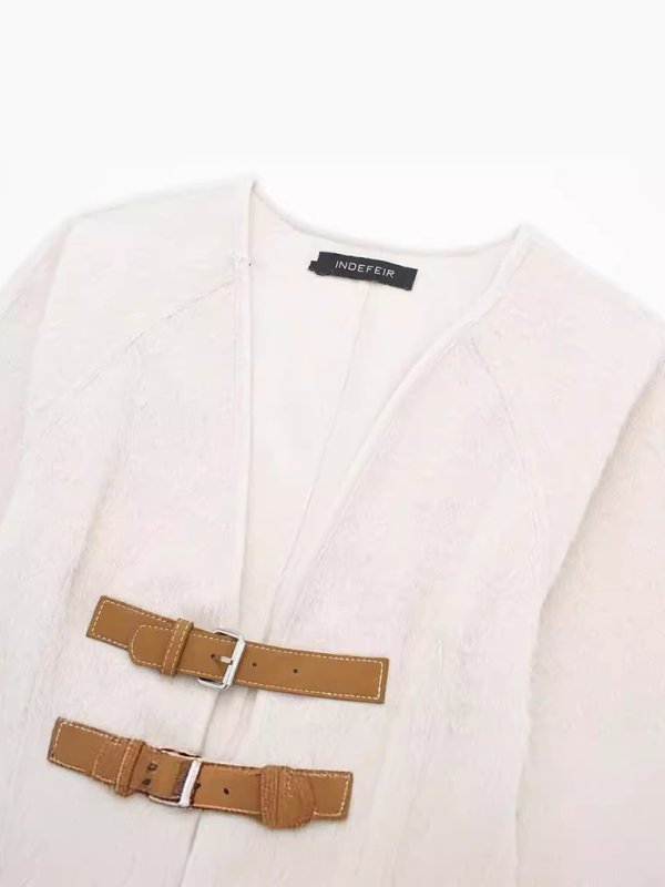 New soft casual long-sleeved jacket with tie straps