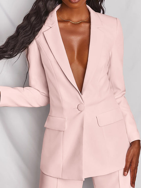 Women's fashionable two piece lapel business suit