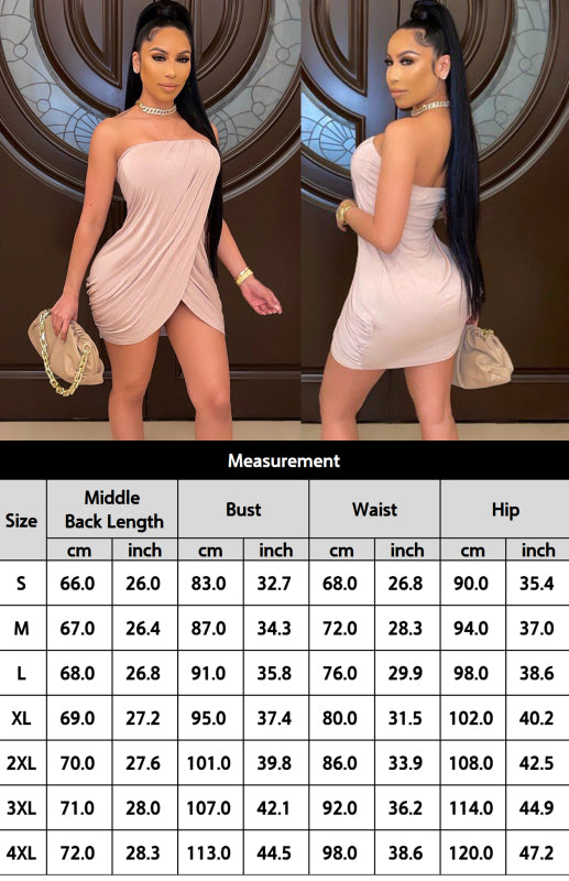 Sexy Irregular Smocked Strapless Dress