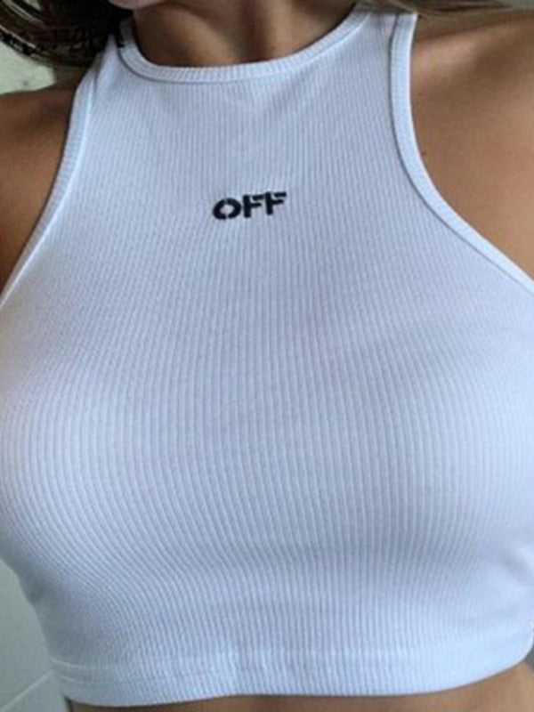 Women's Solid Color Letter Print Tank Top