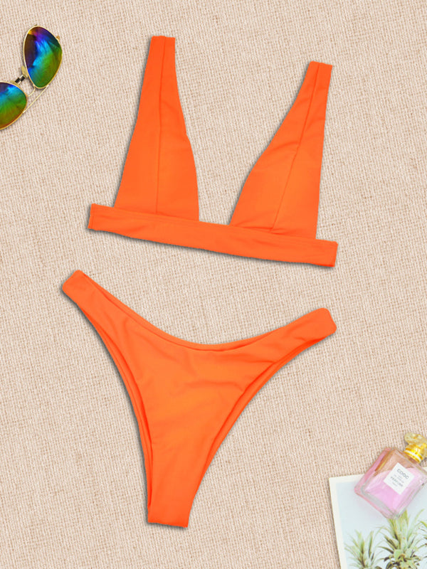 Women's High Waist Bikini Bottom And Push Up Bikinis Top Set