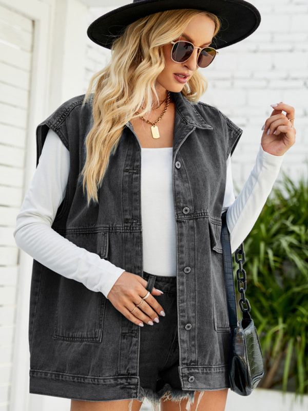 Women's Denim Utility Vest