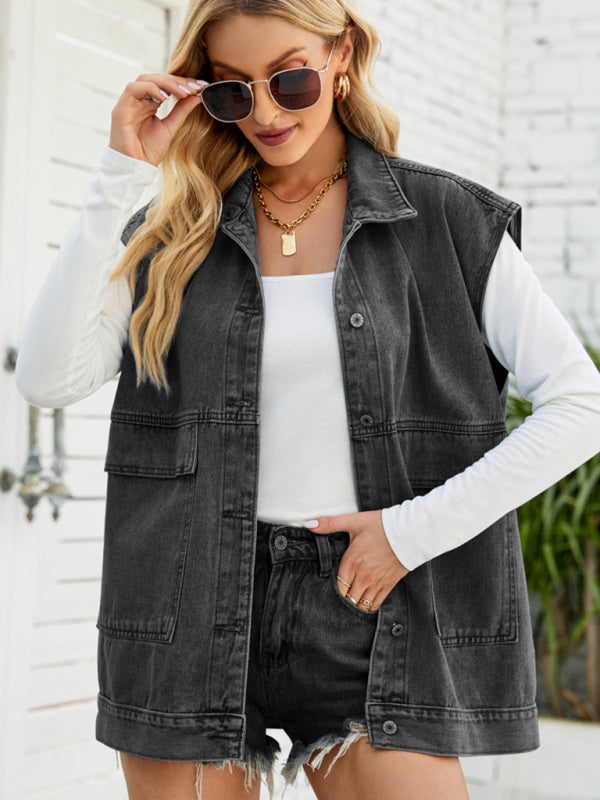 Women's Denim Utility Vest