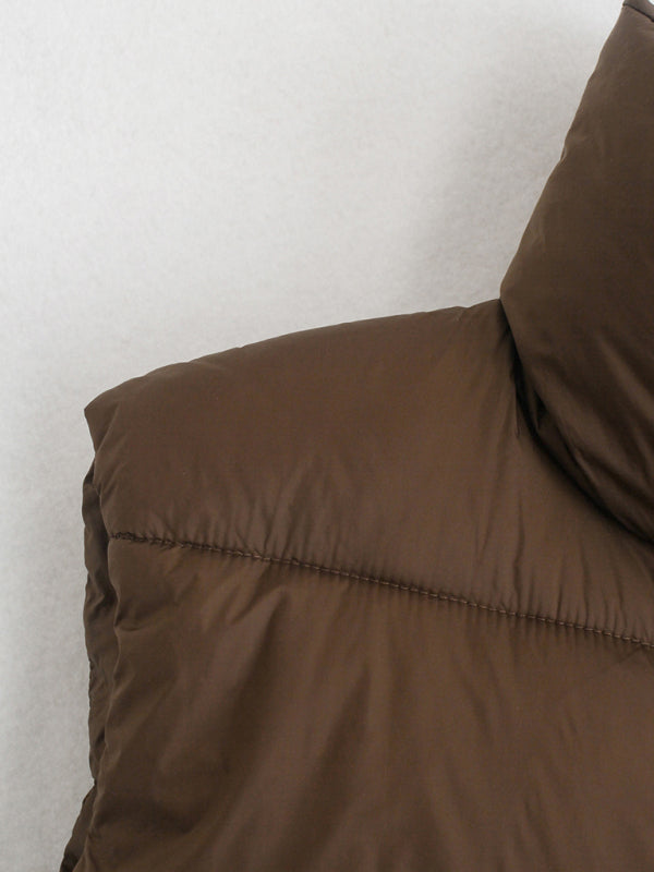 Women's quilted zipper stand collar vest jacket