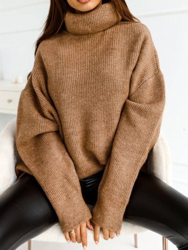 Women's turtleneck loose warm sweater